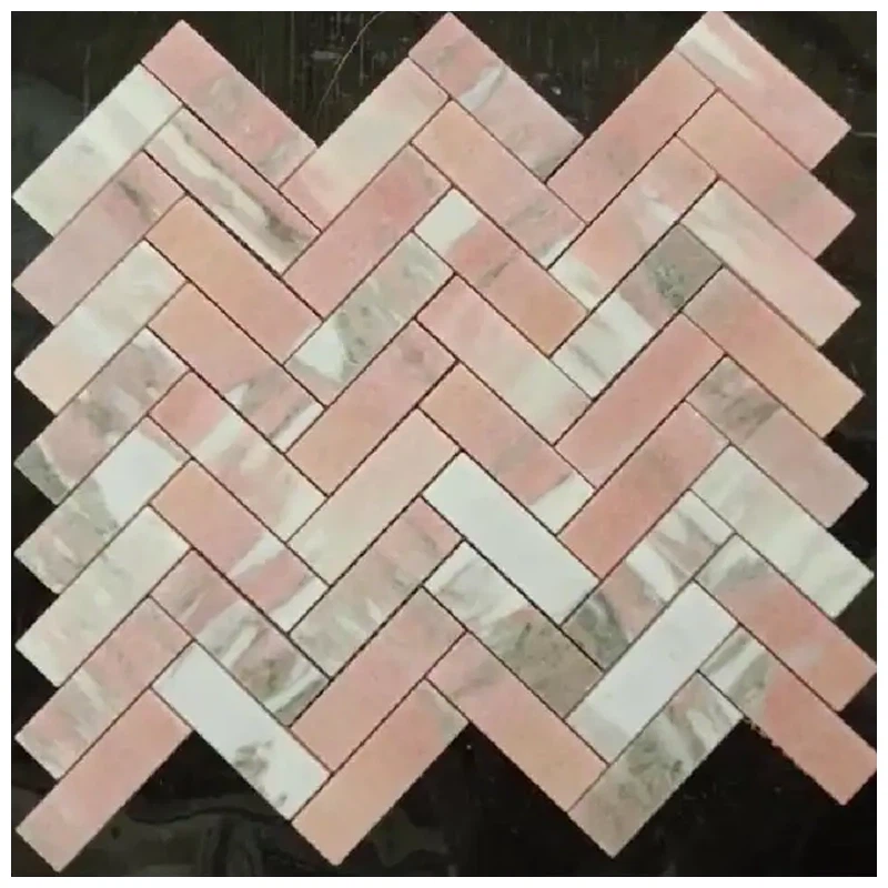 Norwegian Rose Pink Marble Mosaic Tile