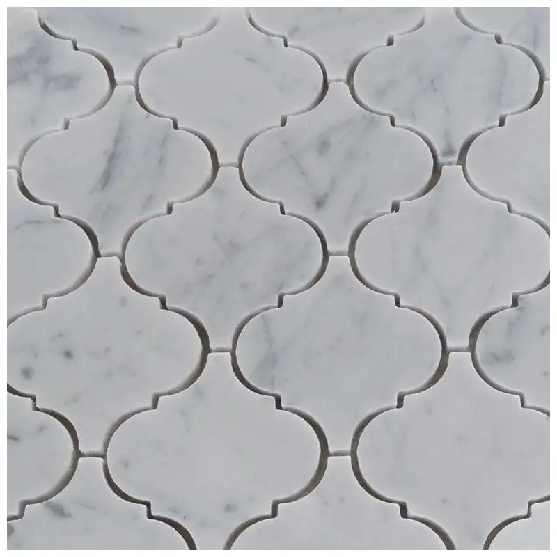 Carrara White Marble Lantern Mosaic Tiles