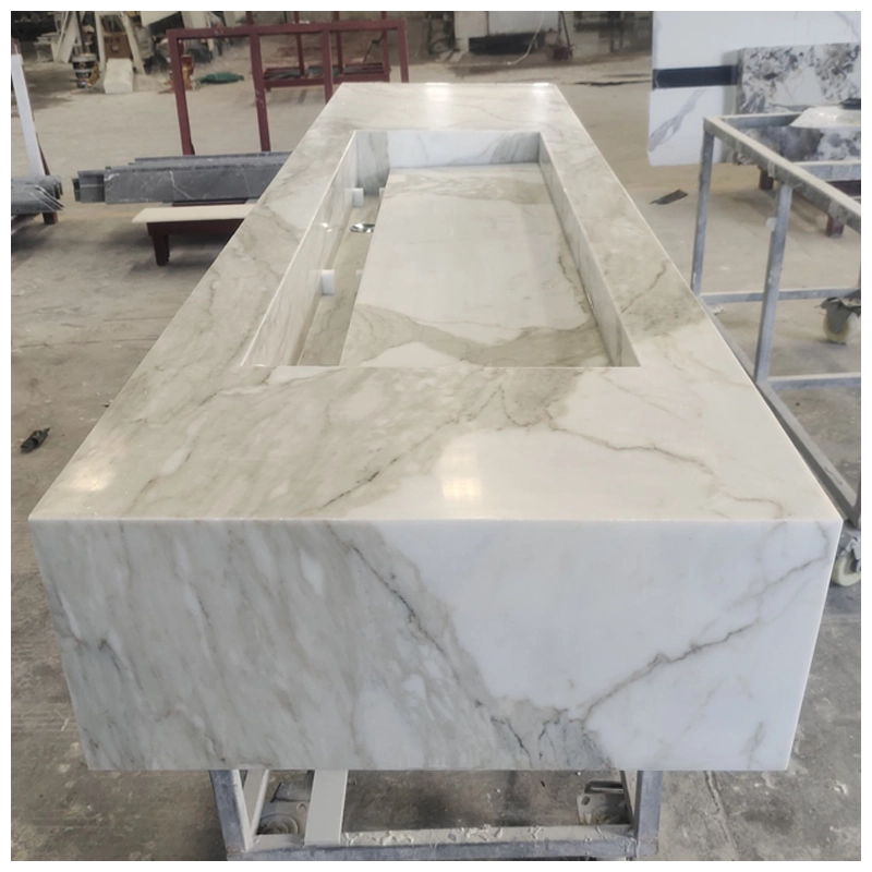 Calacatta Gold Marble Floating Vanity Sinks