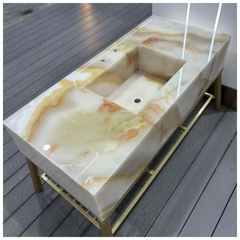 White Onyx Integrated Vanity Basins